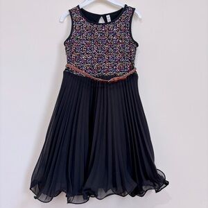 Xhilaration girls colorful sequins sleeveless pleated Black Dress